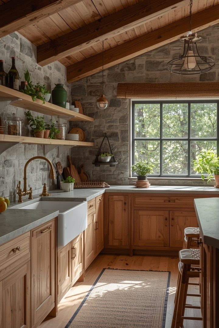 3. Bring Rustic Character with Reclaimed Wood Cabinets