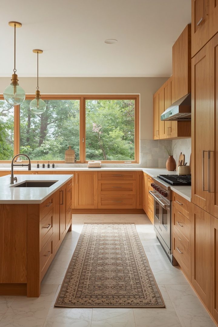 9. Choose Honey Oak Cabinets for a Warm Everyday Kitchen