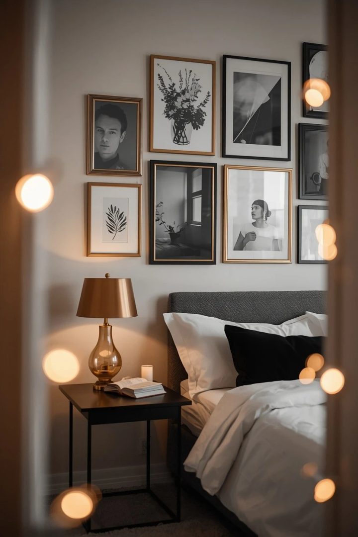 11. Add a Black Bench at the Foot of the Bed