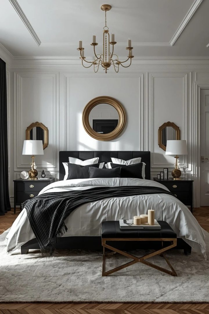 19. Keep the Palette Clean with Black, White, and Gold Only