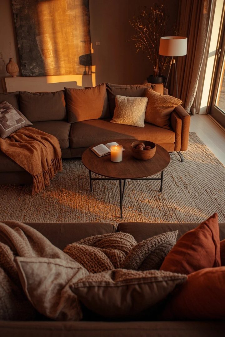 1. Start with a Chocolate Brown Couch as the Main Anchor