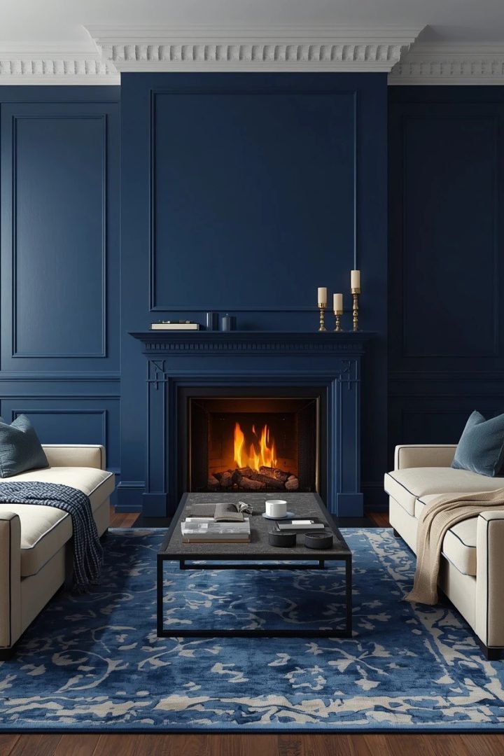 16. Make the Fireplace Wall Blue