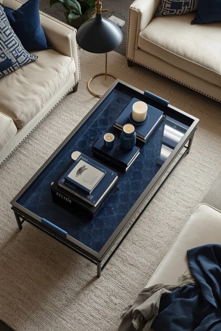8. Choose a Blue Coffee Table Moment