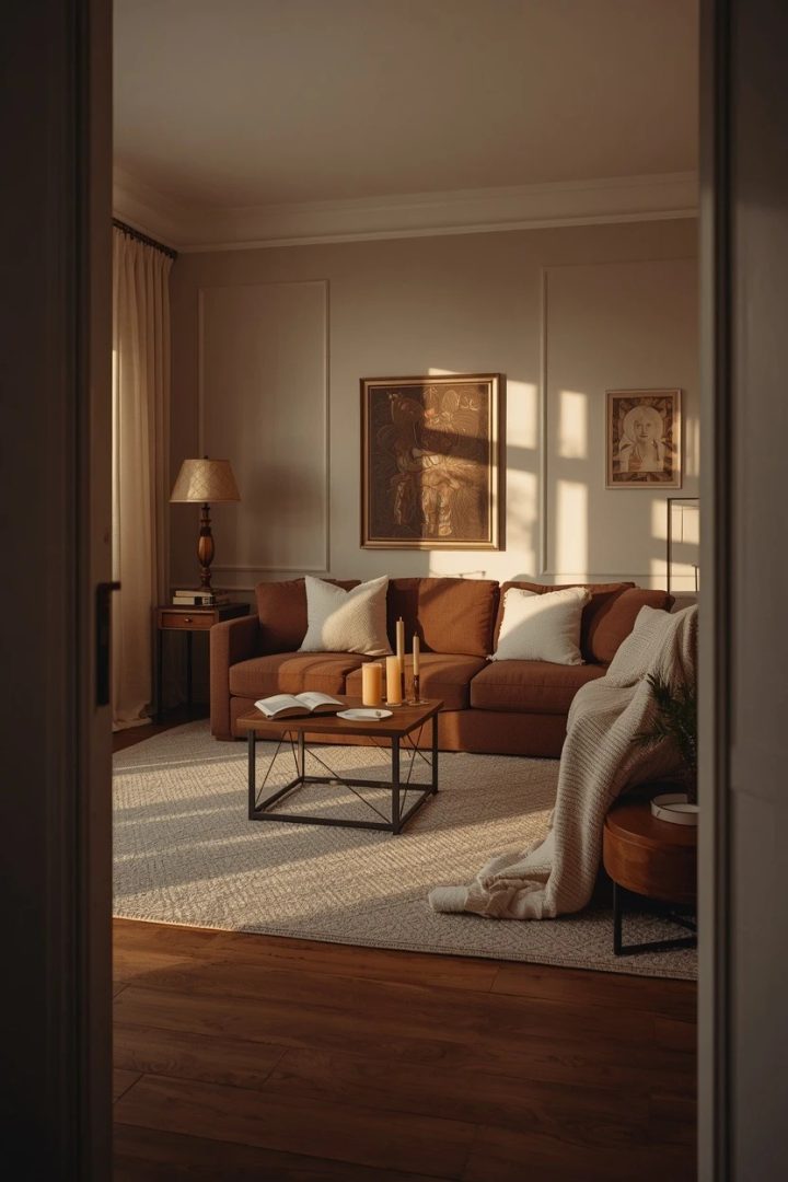 17. Finish the Room with Repeated Brown and Ivory Details