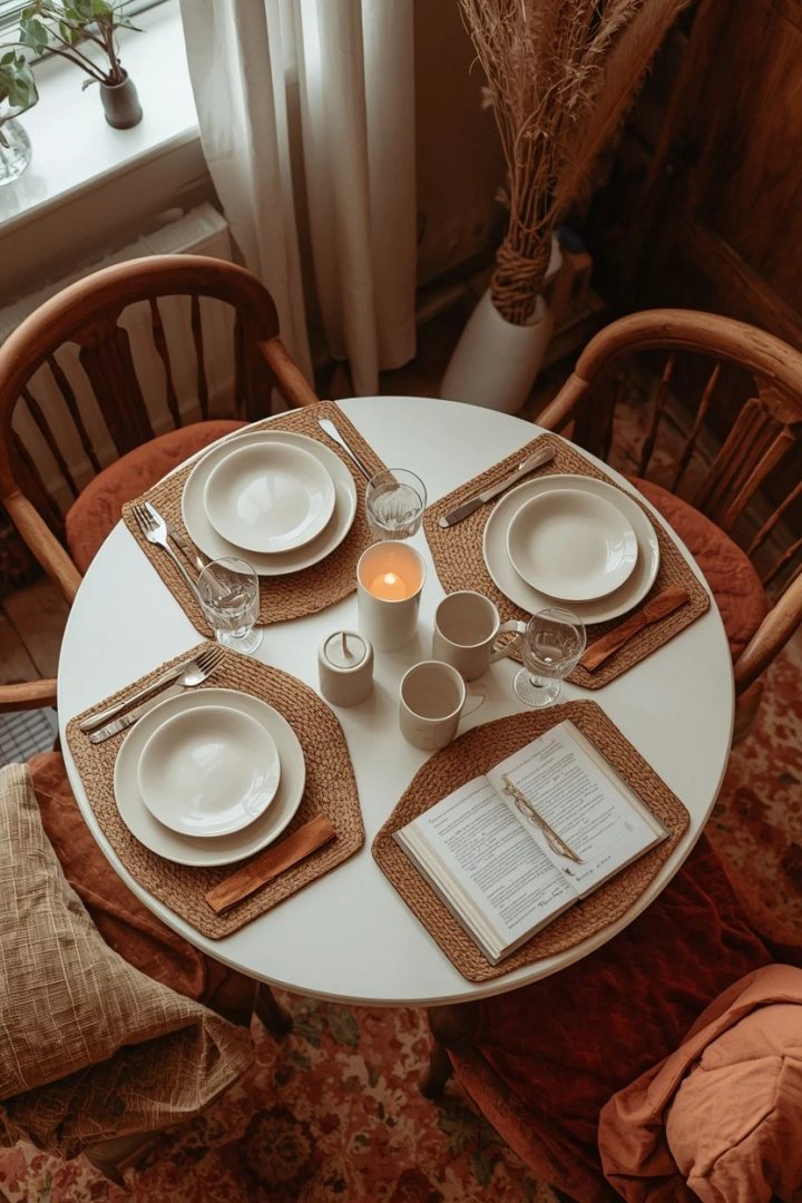 16. Combine Rust and Cream Through Table Styling