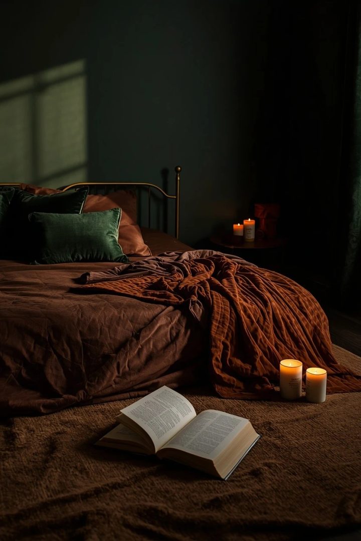 16. Create Depth with Dark Green and Chocolate Brown