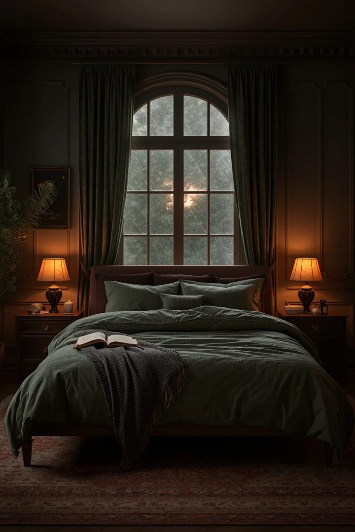22. Create a Calm Sleep Zone with Green and Brown Layers