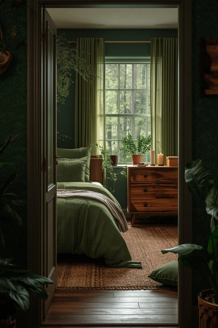 12. Use Green and Brown Bedroom Ideas for a Nature-Inspired Look
