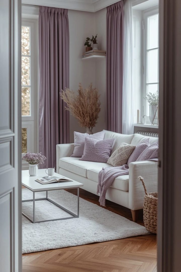 16. Finish with Repeated Lilac and White Details