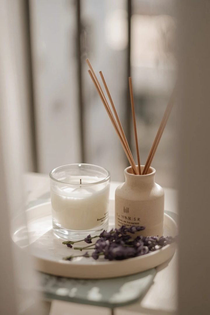 23. Scented Candles and a Subtle Lavender Diffuser