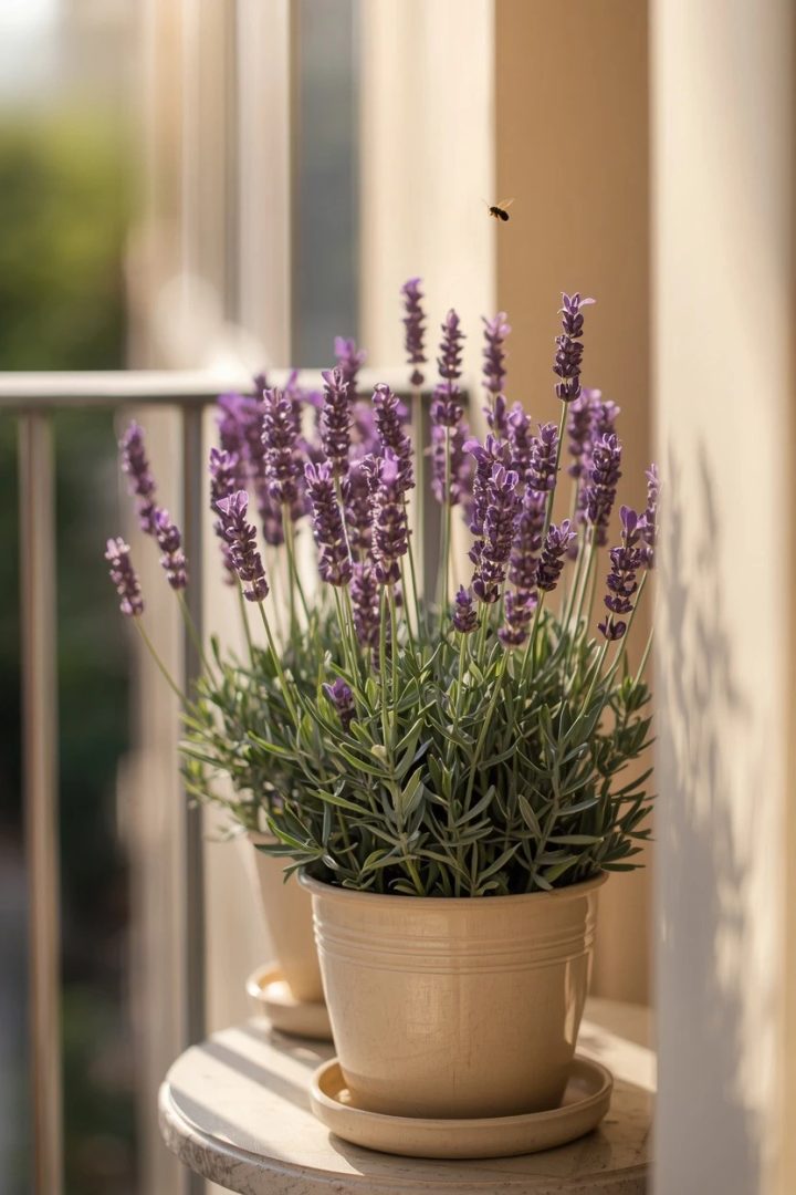 4. Real Potted Lavender for Scent and Sway