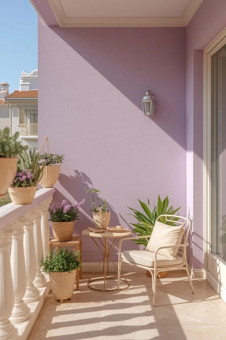 17. A Single Lavender Accent Panel or Wall