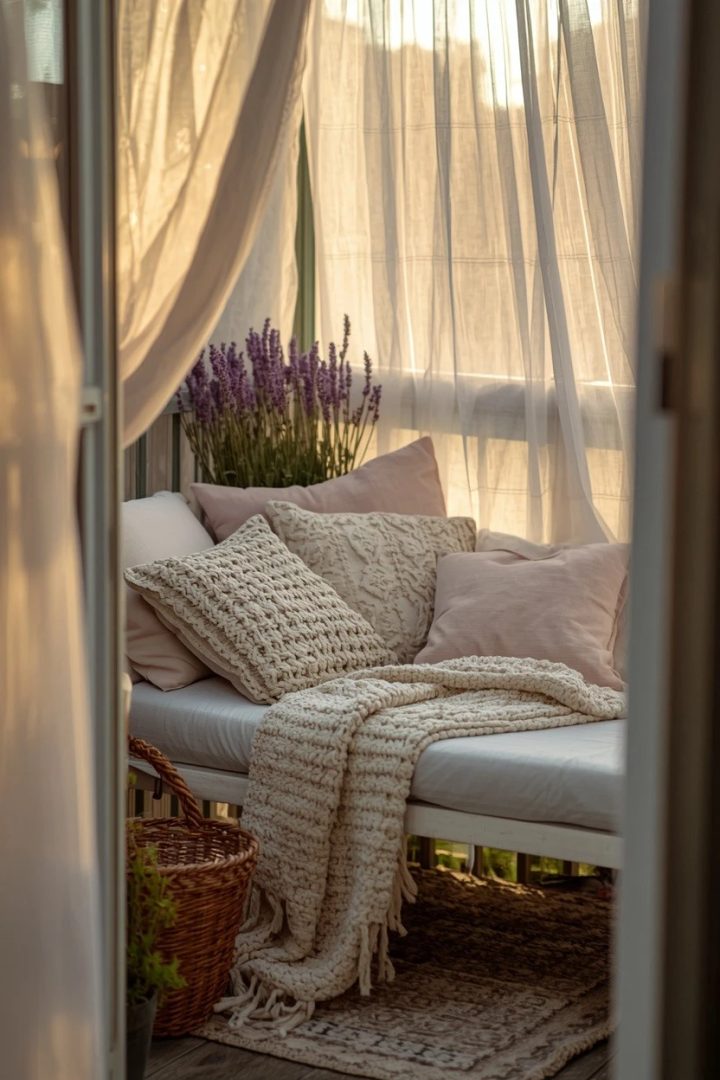 26. A Cozy Cream Daybed for Lazy Afternoons