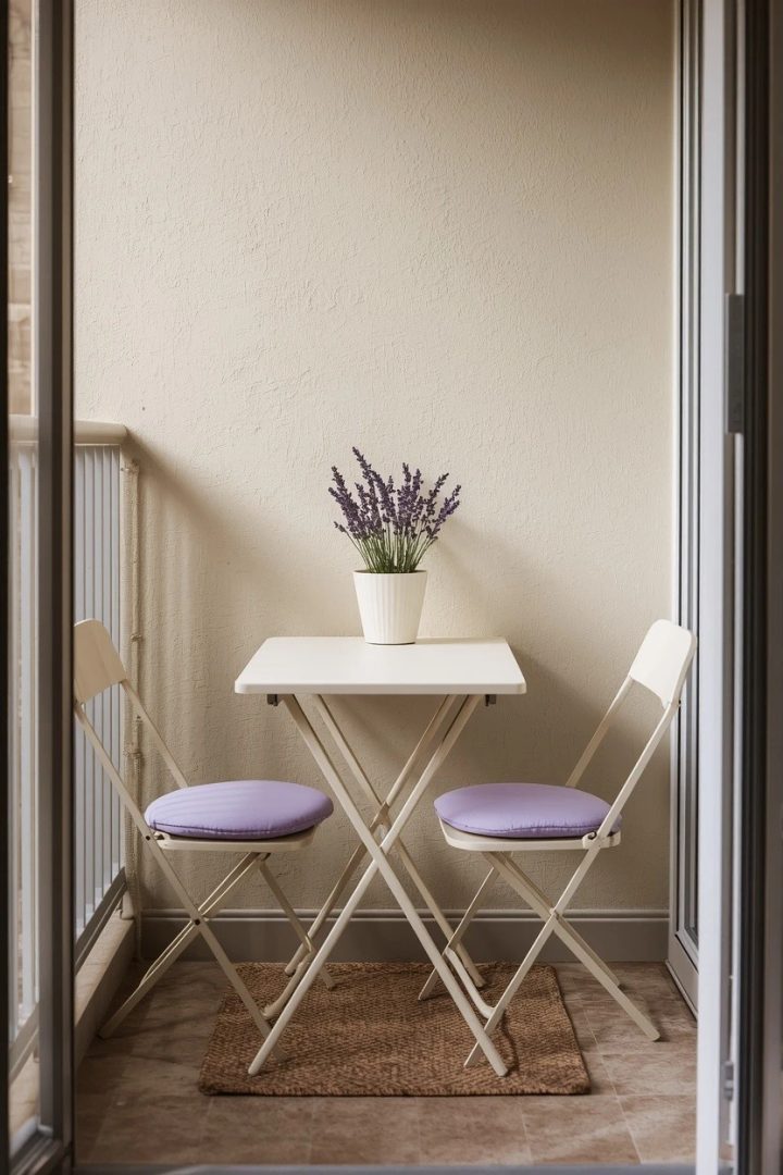 24. Foldable Cream Furniture for Tight Corners