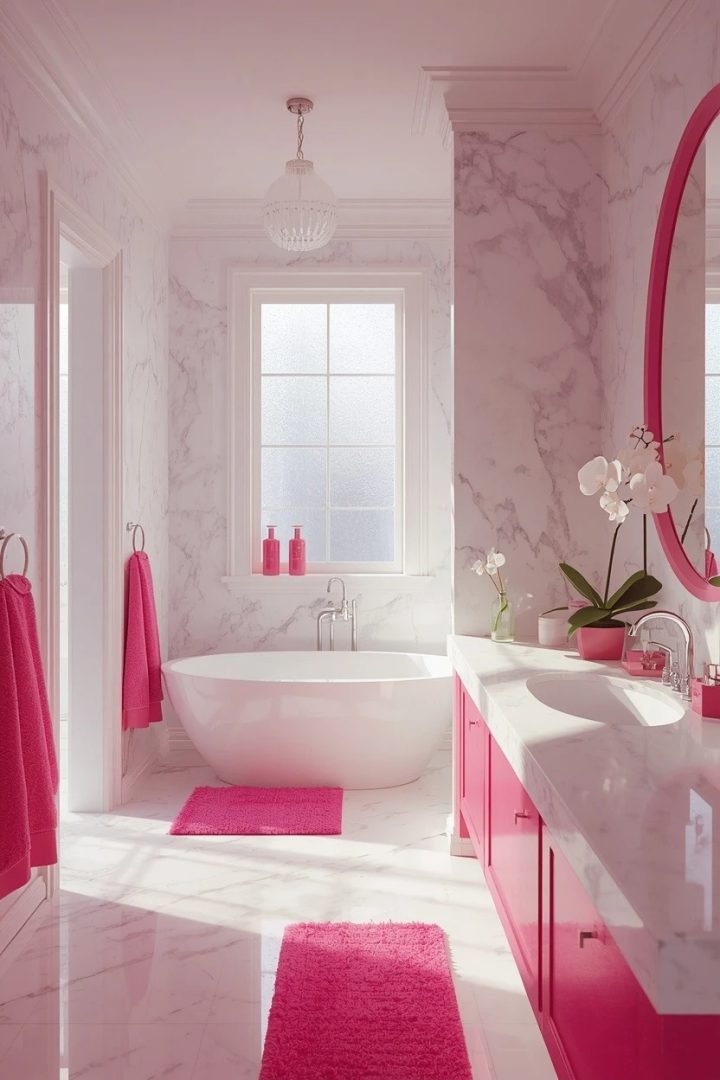 1. Start With a Hot Pink and White Color Foundation