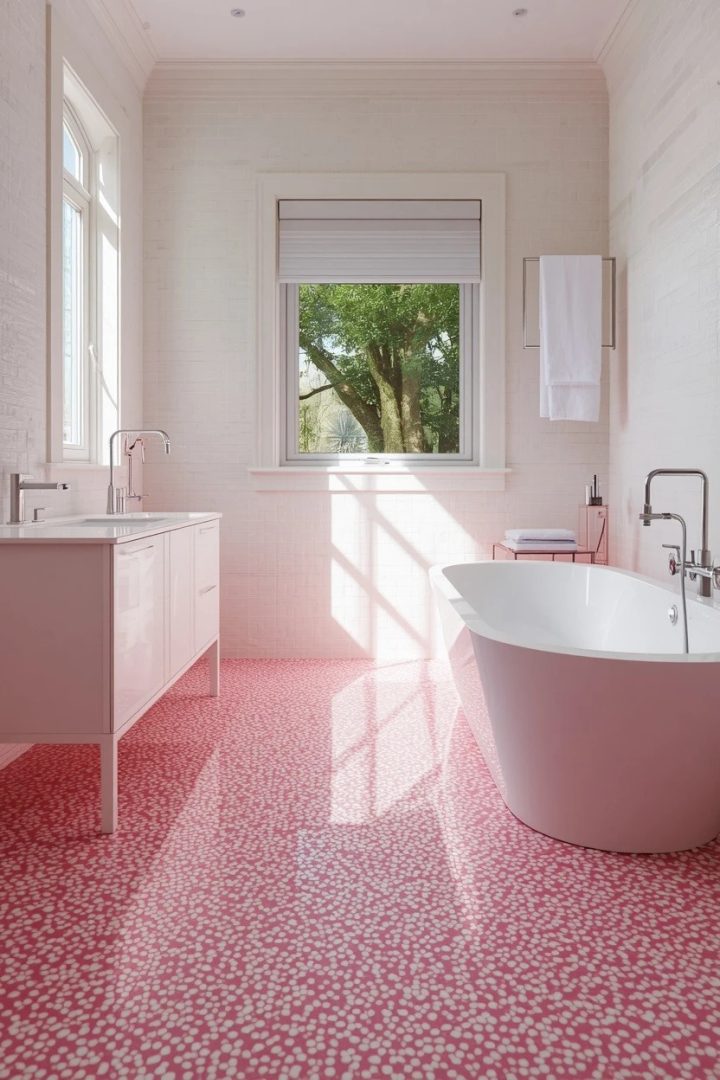 27. A Pink and White Terrazzo Floor