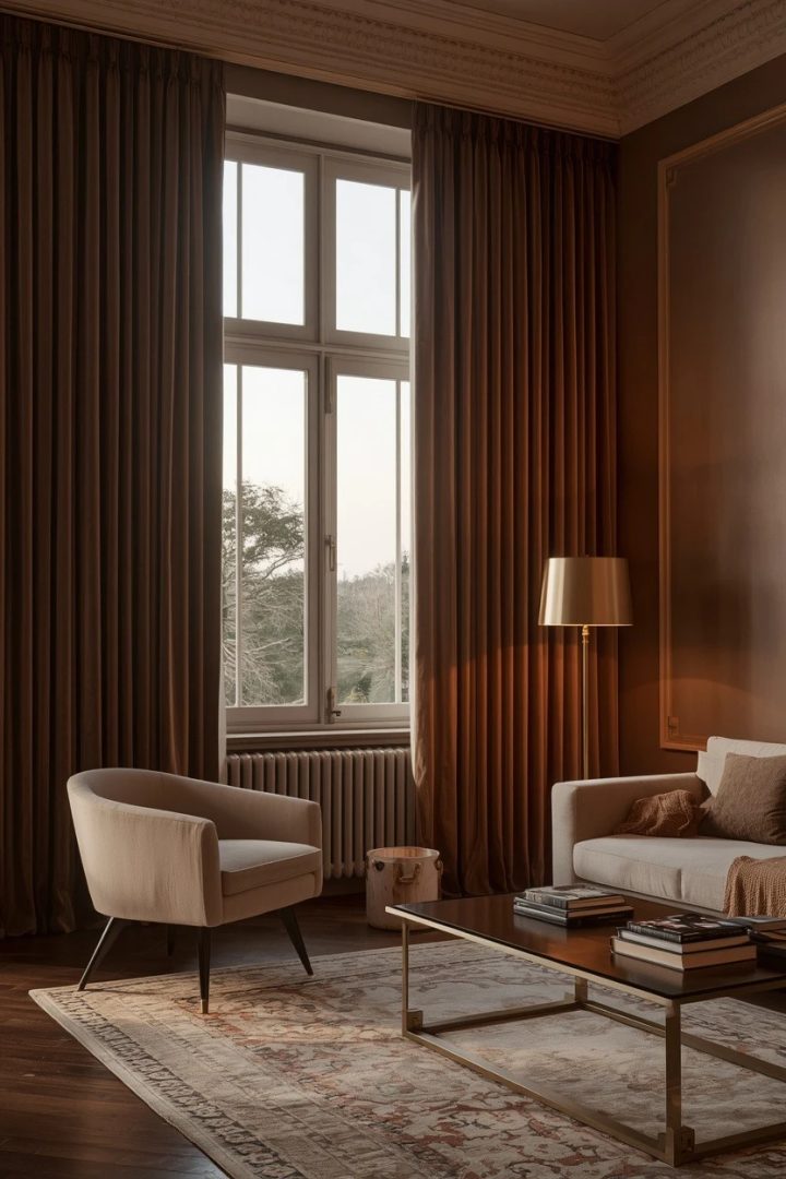 3. Mushroom Taupe Velvet Curtains for the Living Room