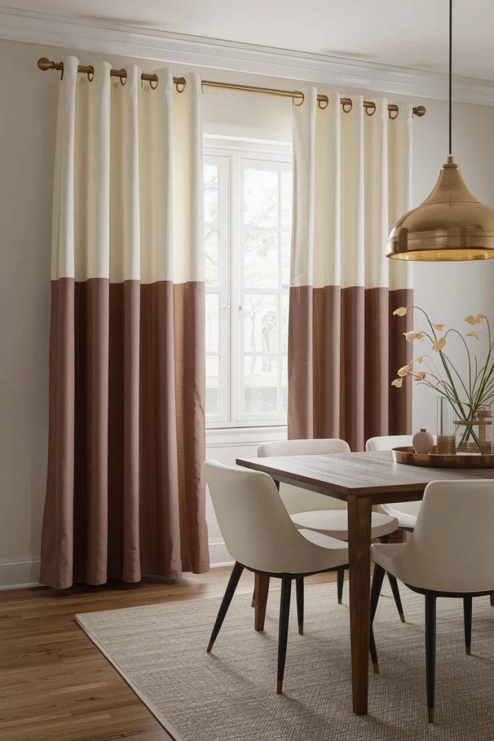 4. Cream and Taupe Color-Block Panels