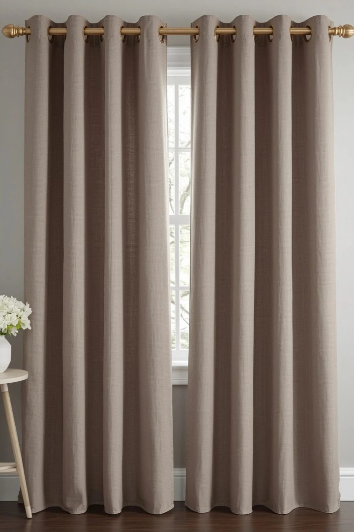 15. Mushroom Taupe Grommet Curtains for Modern Rooms
