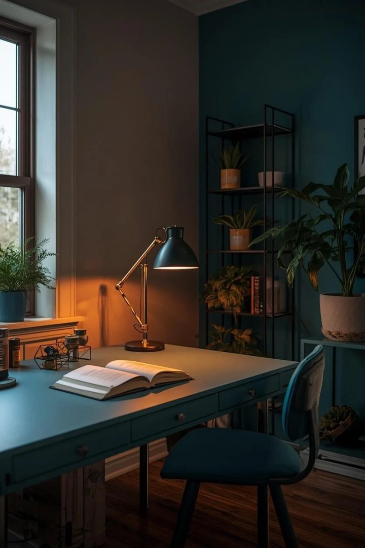 2. A Brass Desk Lamp That Warms the Corner