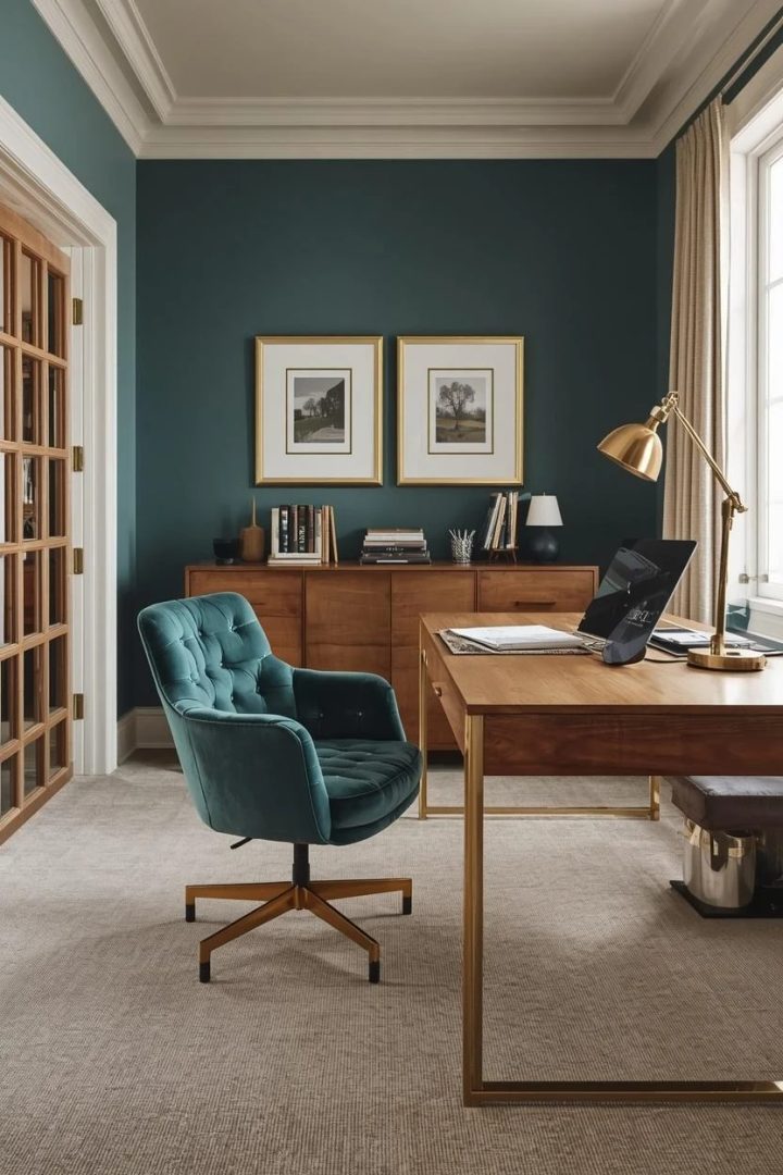 3. A Teal Velvet Chair You'll Actually Sit in All Day