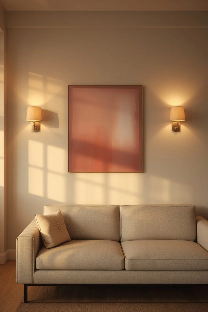 13. Flank your art with warm plug-in wall sconces
