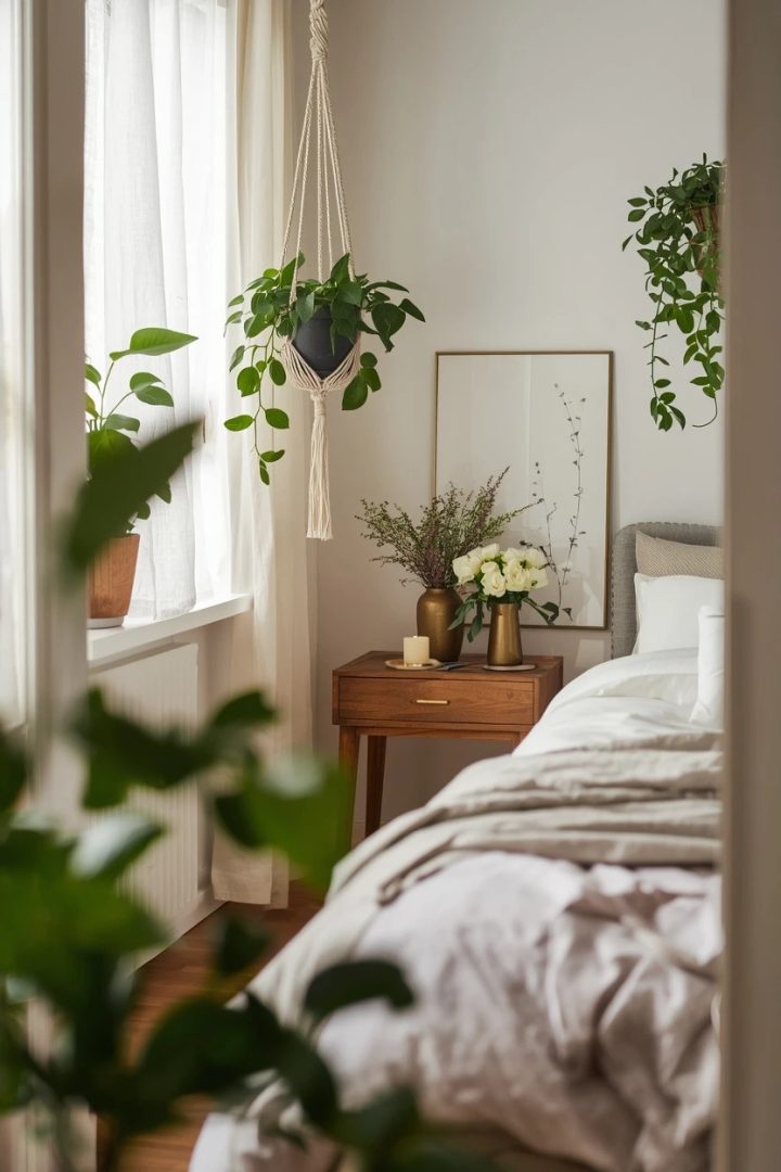 14. Bring In Greenery and Fresh Flowers in Brass Vessels