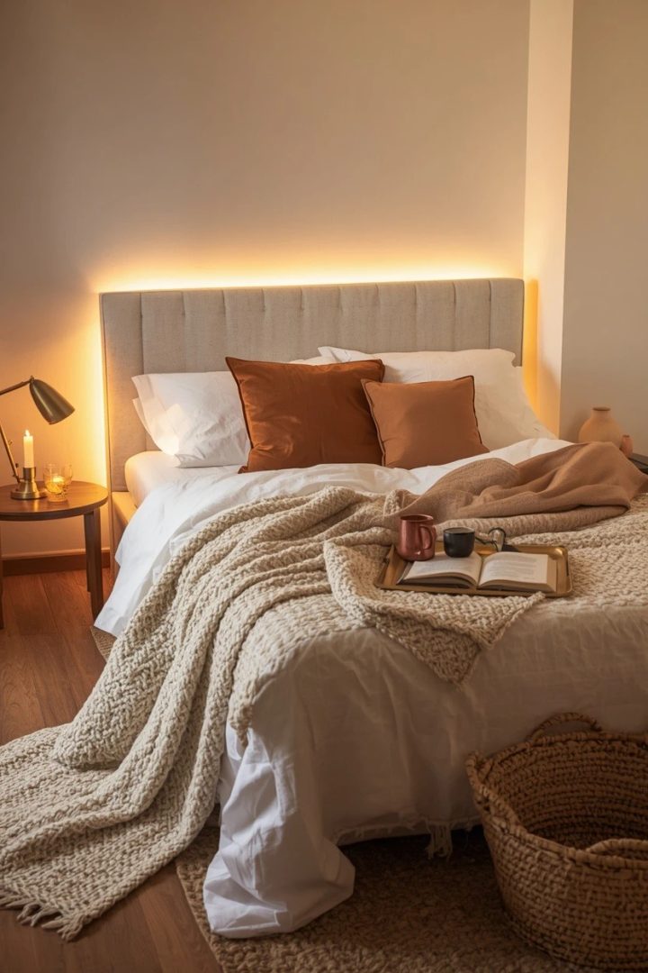 15. Layer Cozy Textures So the White Stays Warm