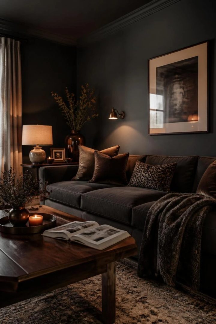 11. Use Moody Paint for a Lounge That Feels Intimate