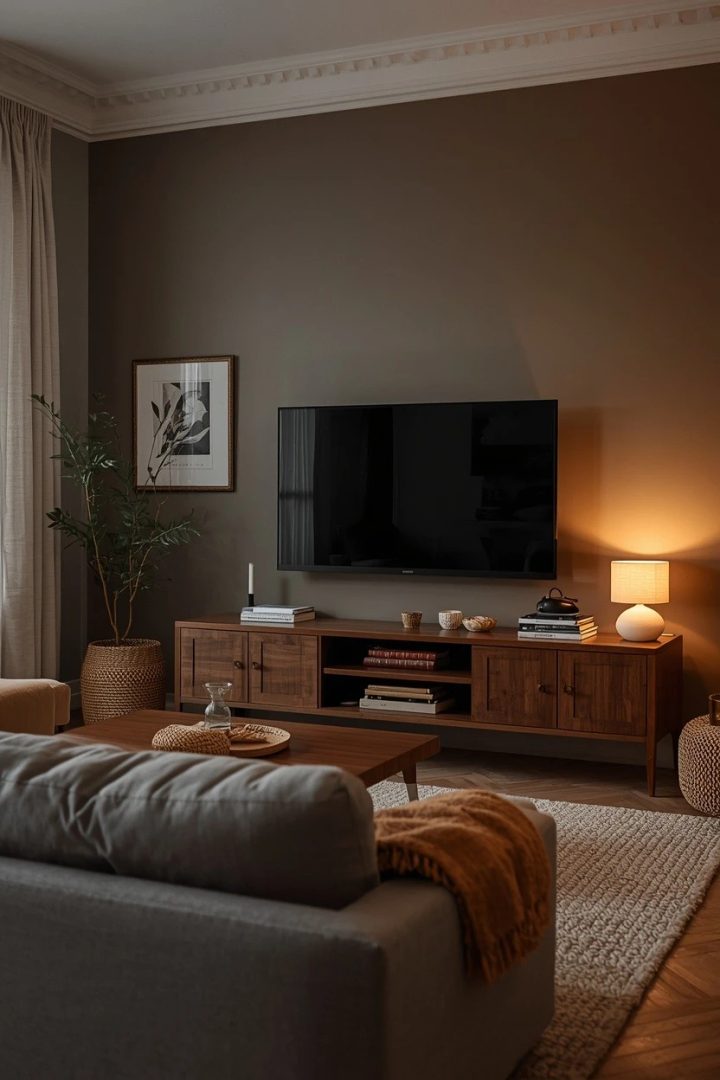 16. Make a TV Wall Feel Styled, Not Empty