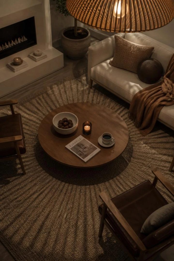 32. Add a Round Coffee Table for Better Flow