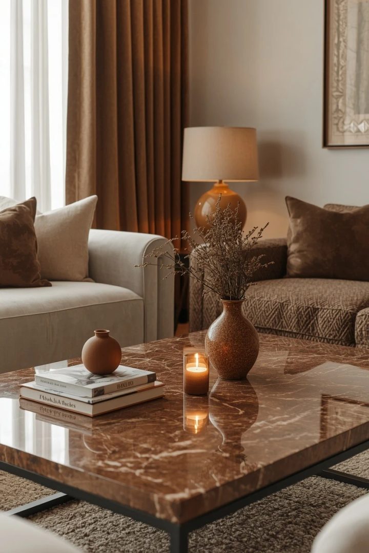 30. Use Marble or Stone for a Quiet Luxury Touch