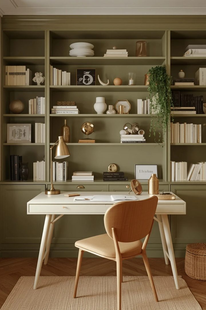 6. The Olive Bookshelf Backdrop