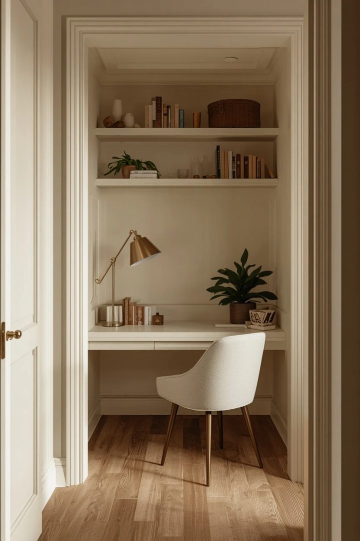 12. The Built-In Olive Desk Nook