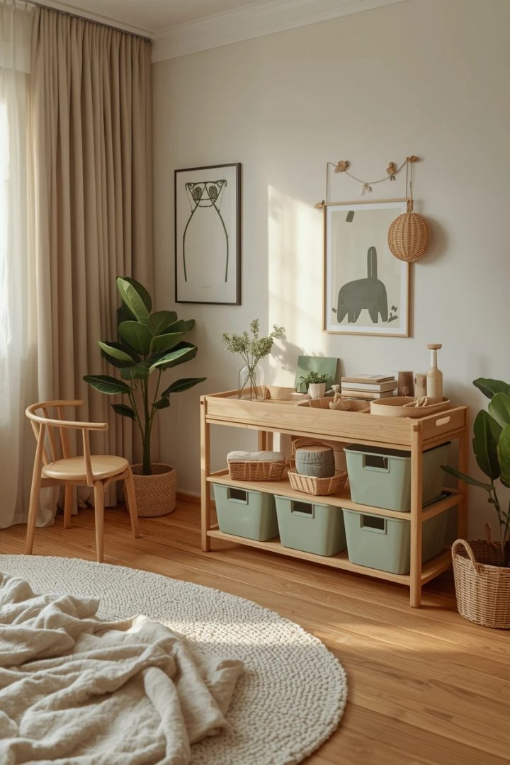 11. The Wood Play Table With Green Storage