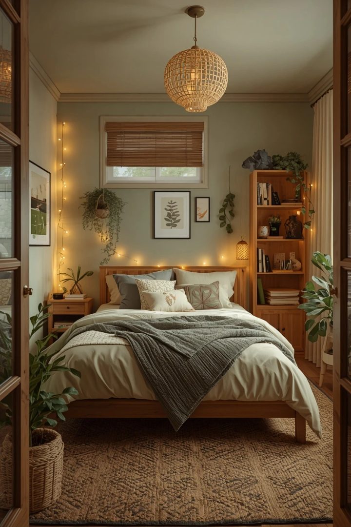 21. The Complete Soft Green and Wood Bedroom