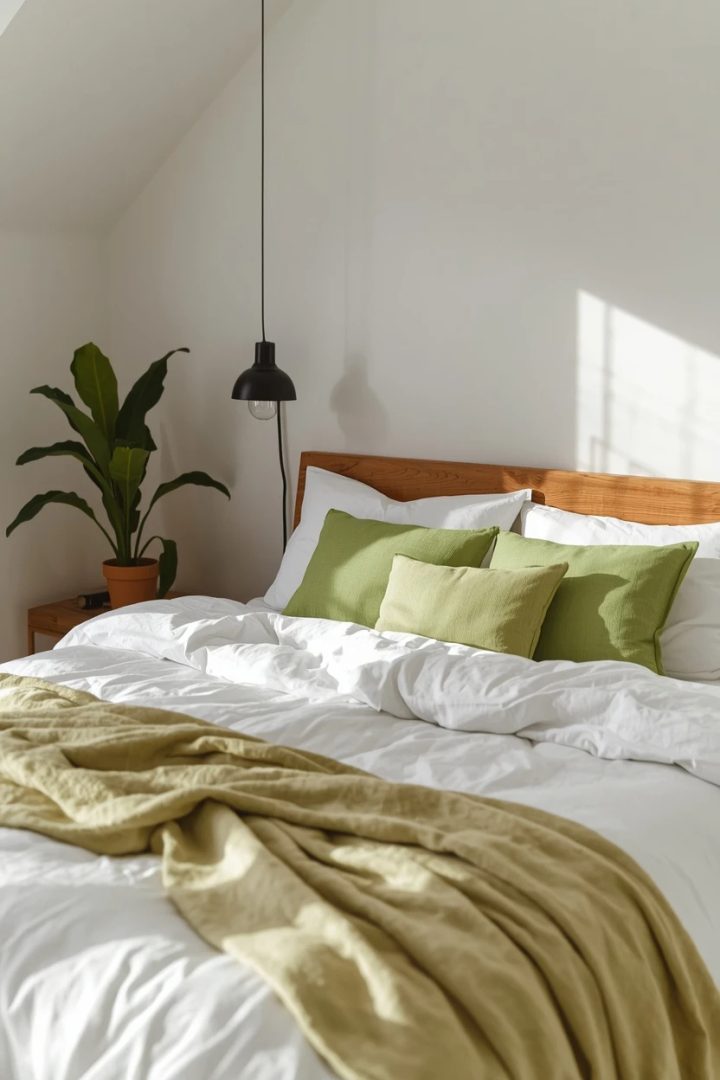 4. The Layered White Linen With Green Accents