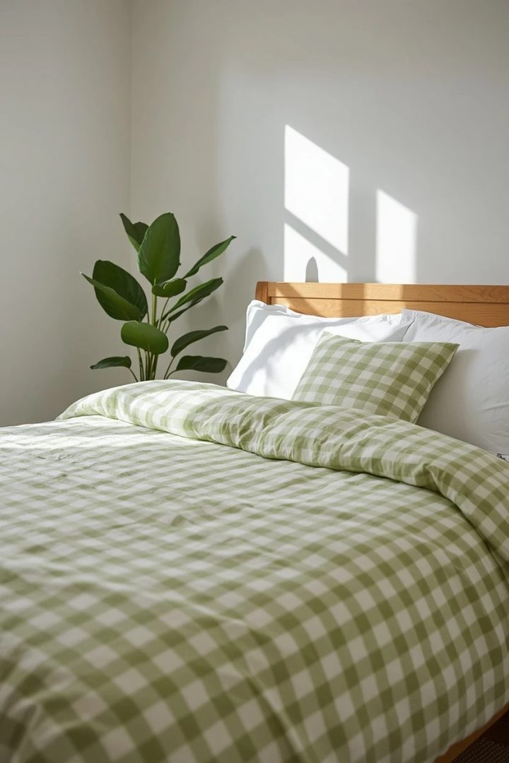 5. The Apple Green Gingham Bedding