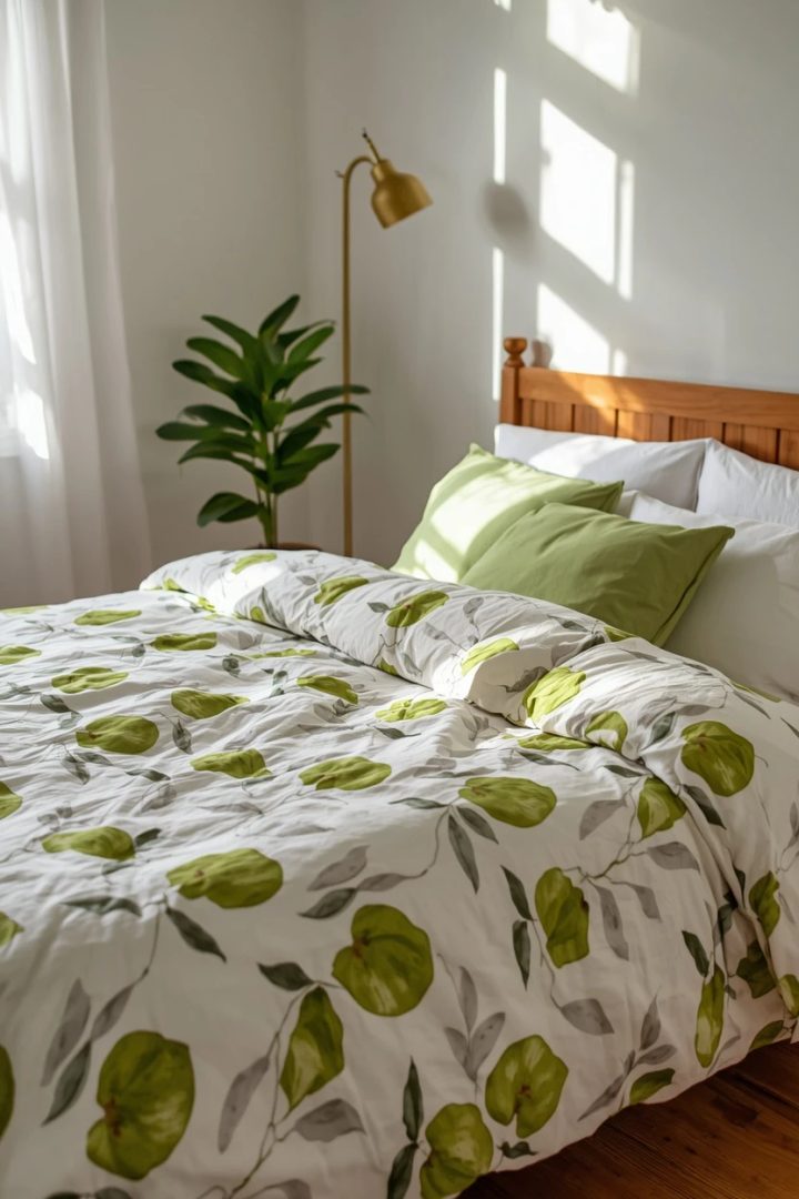 7. The Apple Green Floral Duvet