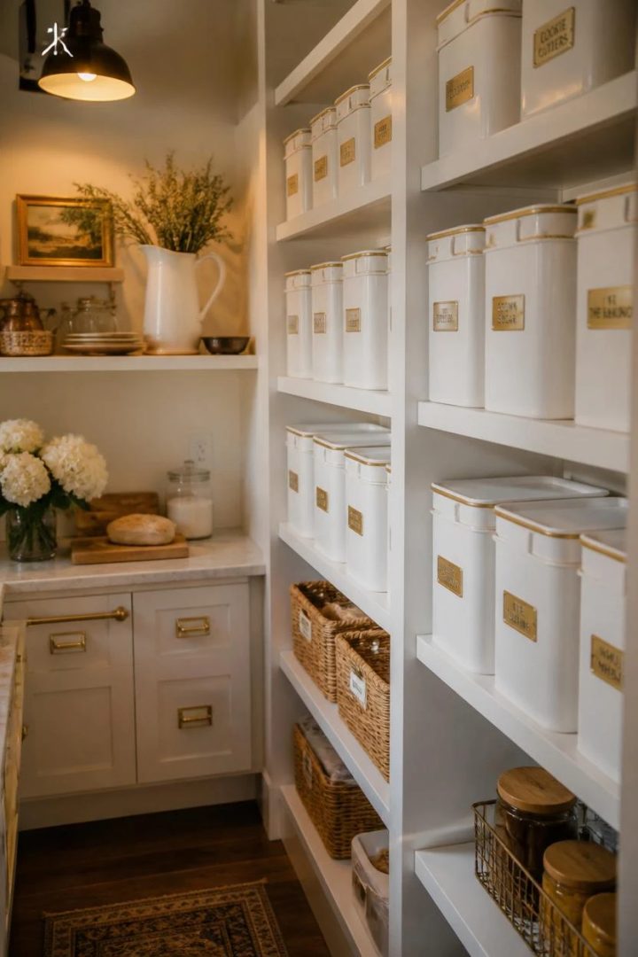 4. The Gold-Labelled White Containers