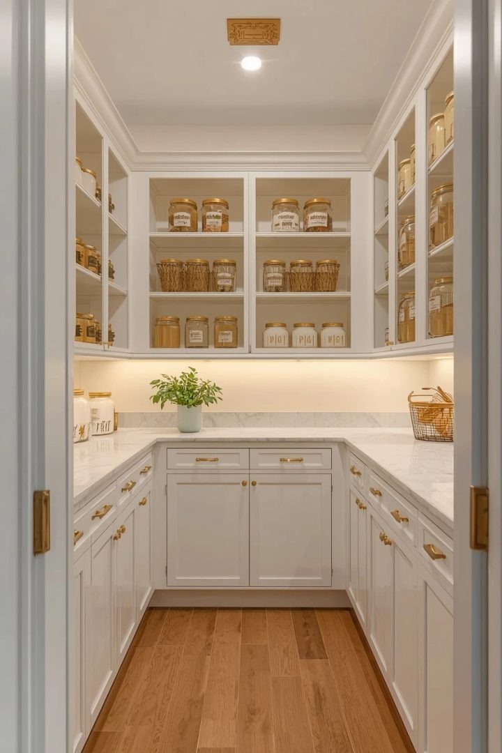 15. The Complete Gold and White Pantry