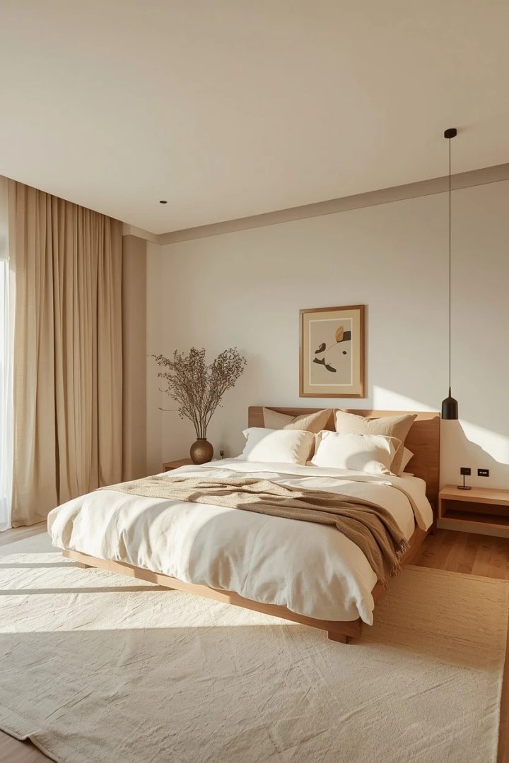 13. The Warm Minimalist Master Bedroom