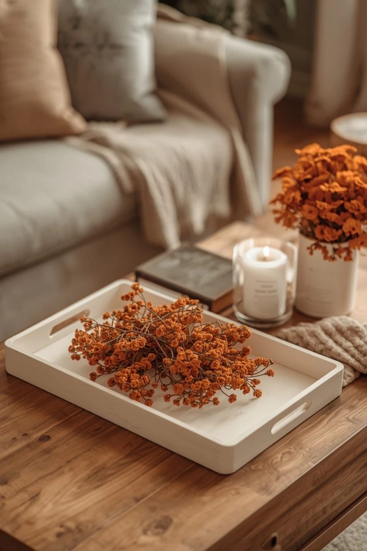 7. The Cream Tray With Burnt Orange Florals