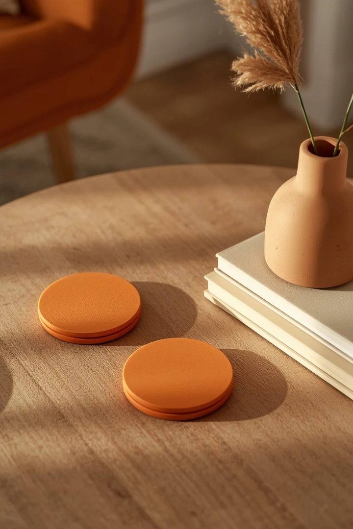 8. The Burnt Orange Coasters and Cream Stack