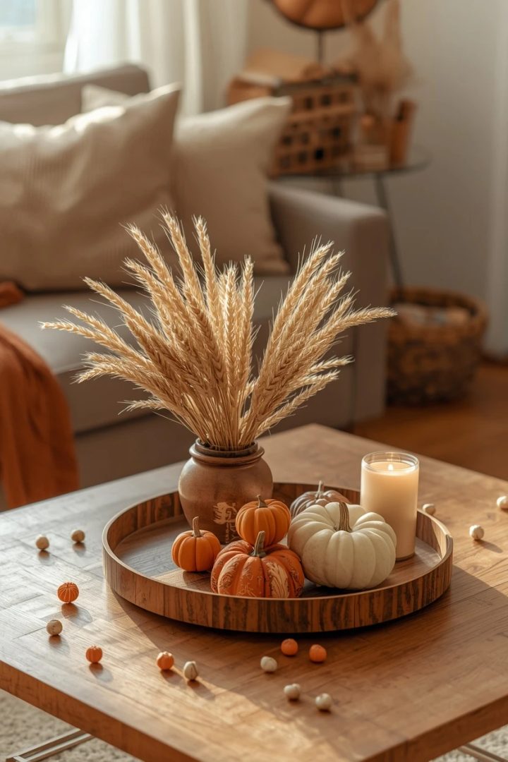 9. The Autumn-Inspired Orange and Cream Vignette