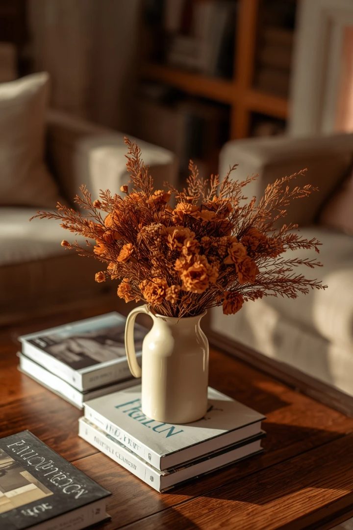 15. The Burnt Orange Dried Floral Arrangement