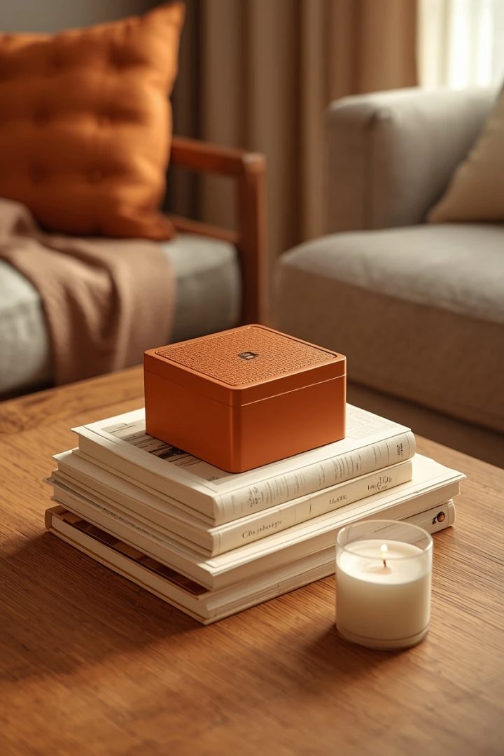 16. The Cream Stack With a Burnt Orange Box