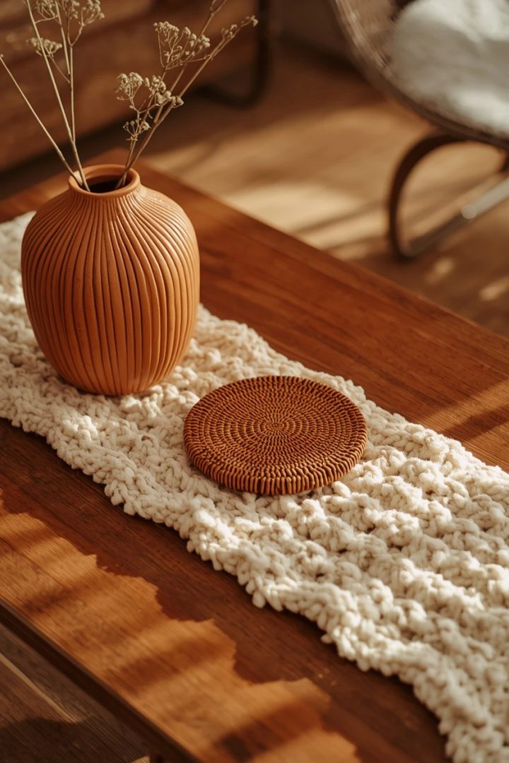 20. The Tonal Orange and Cream Texture Mix