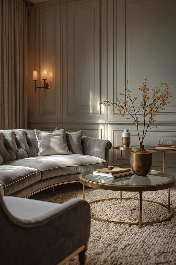 10. The Grey and Brass Luxe Lounge