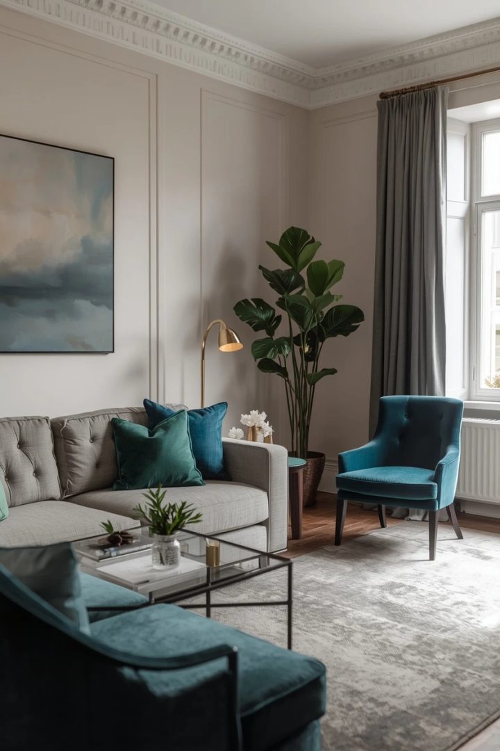 13. The Grey and Teal Lounge